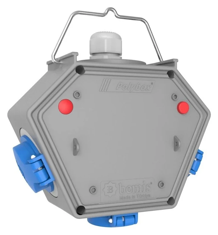 IP44 Polybox CEE Norm 1/16A. 3 Ad. Termal Sigortalı Box