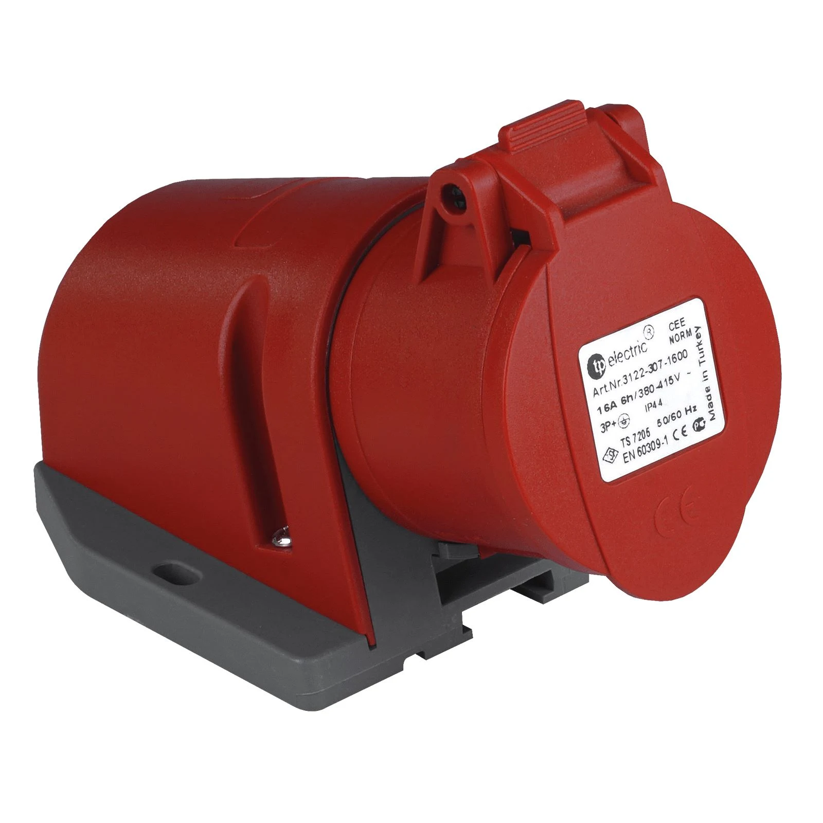 5x16A - CEE NORM IP 44 Duvar Prizi, Vidalı