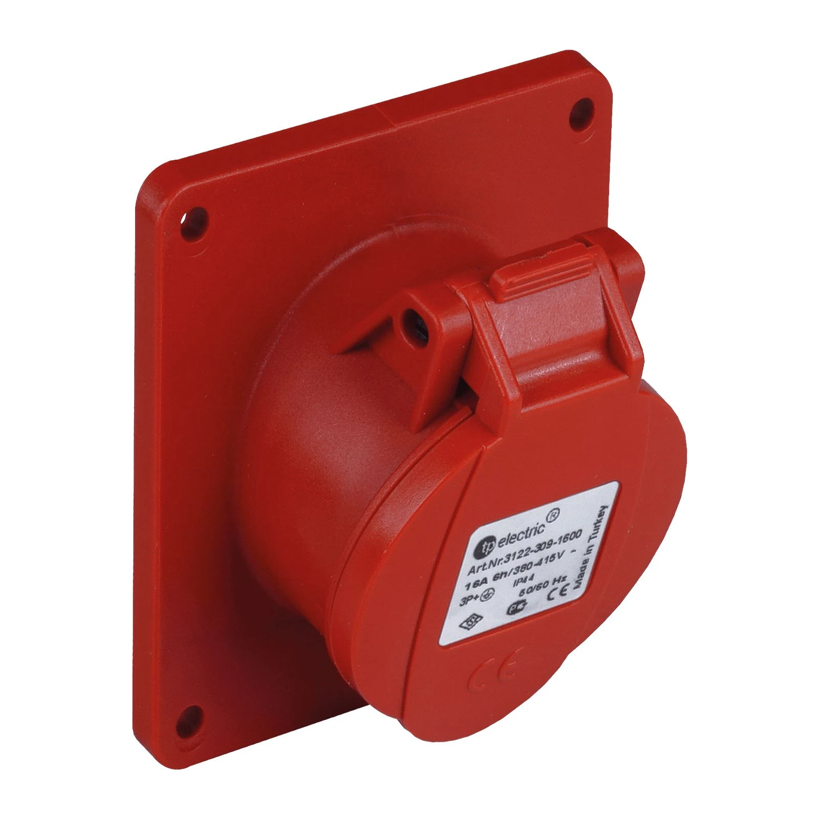 5x16A - CEE NORM IP 44 Makine Prizi (eğik) (83x90), Vidalı