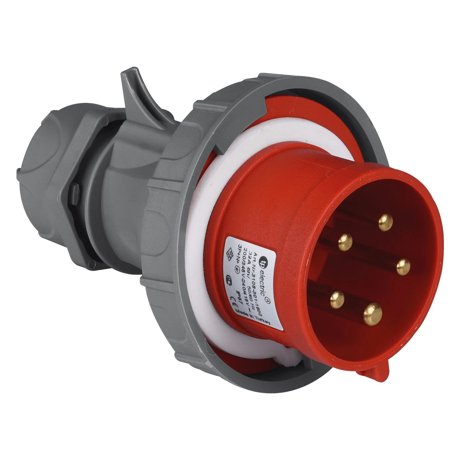 5x32A - CEE NORM IP 67 Düz Fiş, Vidalı