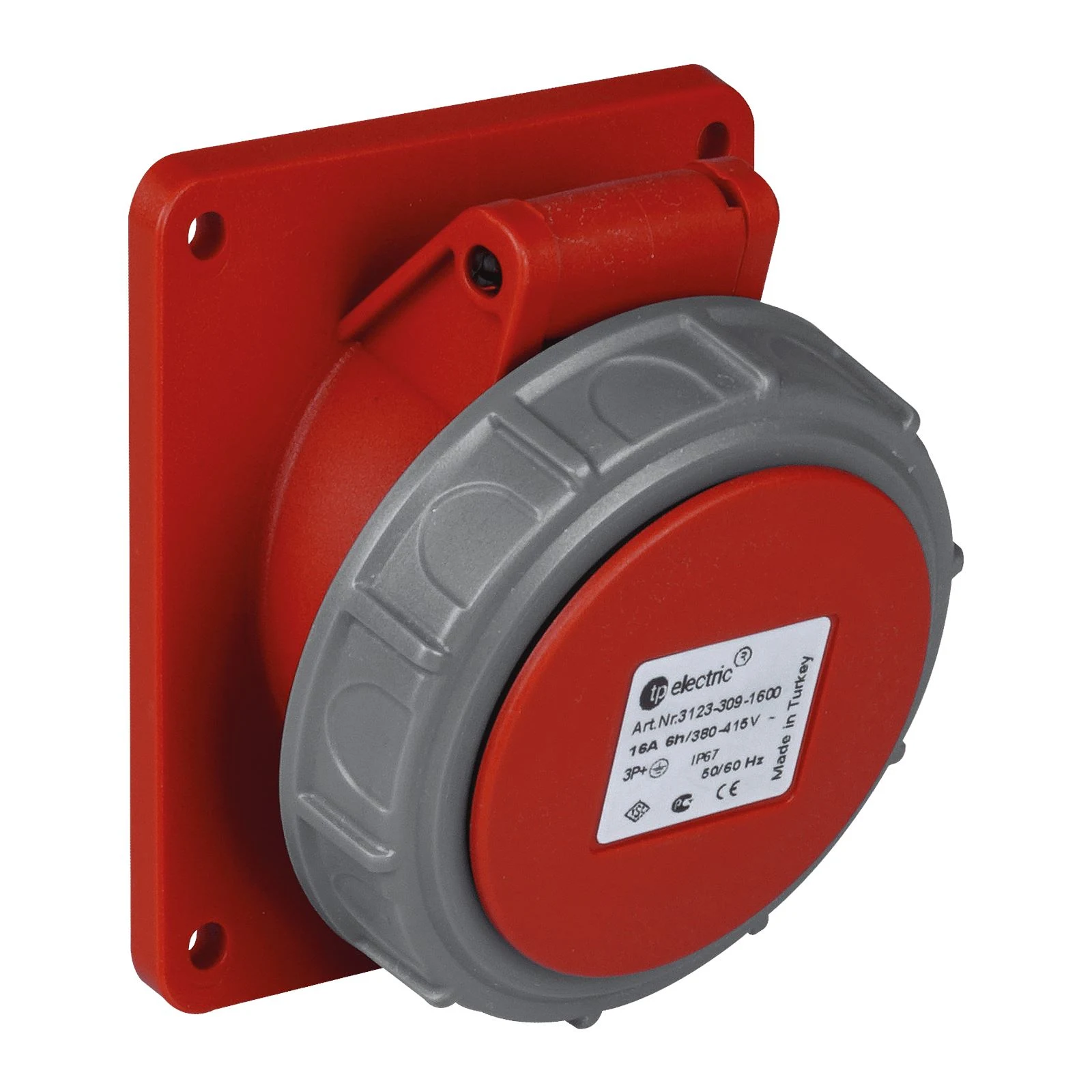 5x32A - CEE NORM IP 67 Makine Prizi (eğik) (83x90), Vidalı