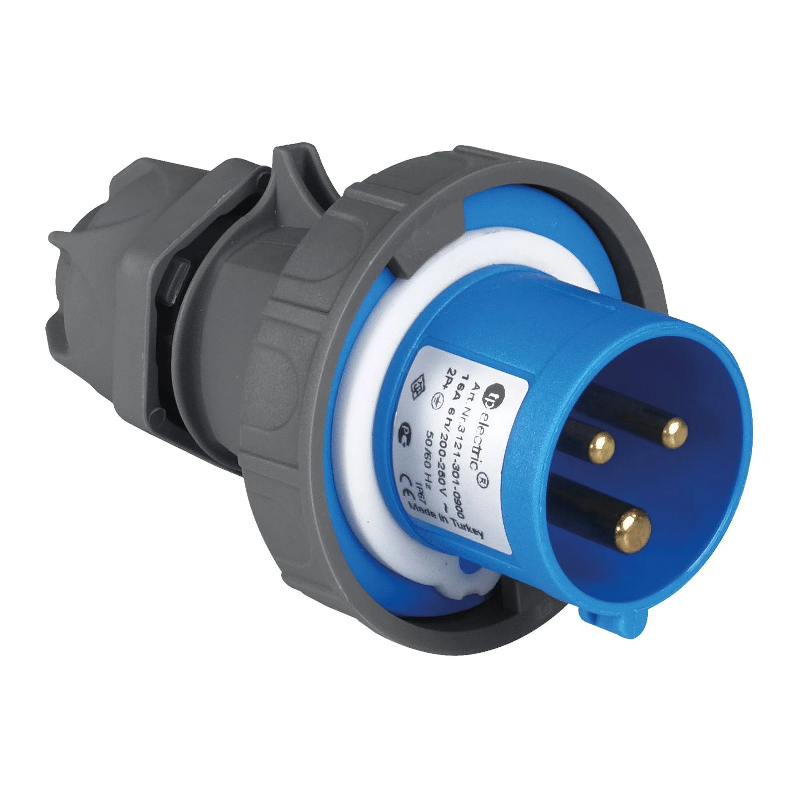 3x16A - CEE NORM IP 67 Düz Fiş, Vidalı